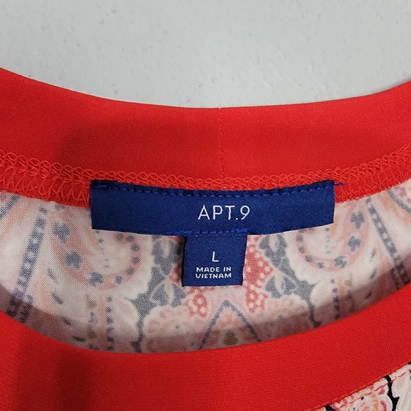 L APT 9 Red dress blue floral paisley gown EE - Picture 8 of 9